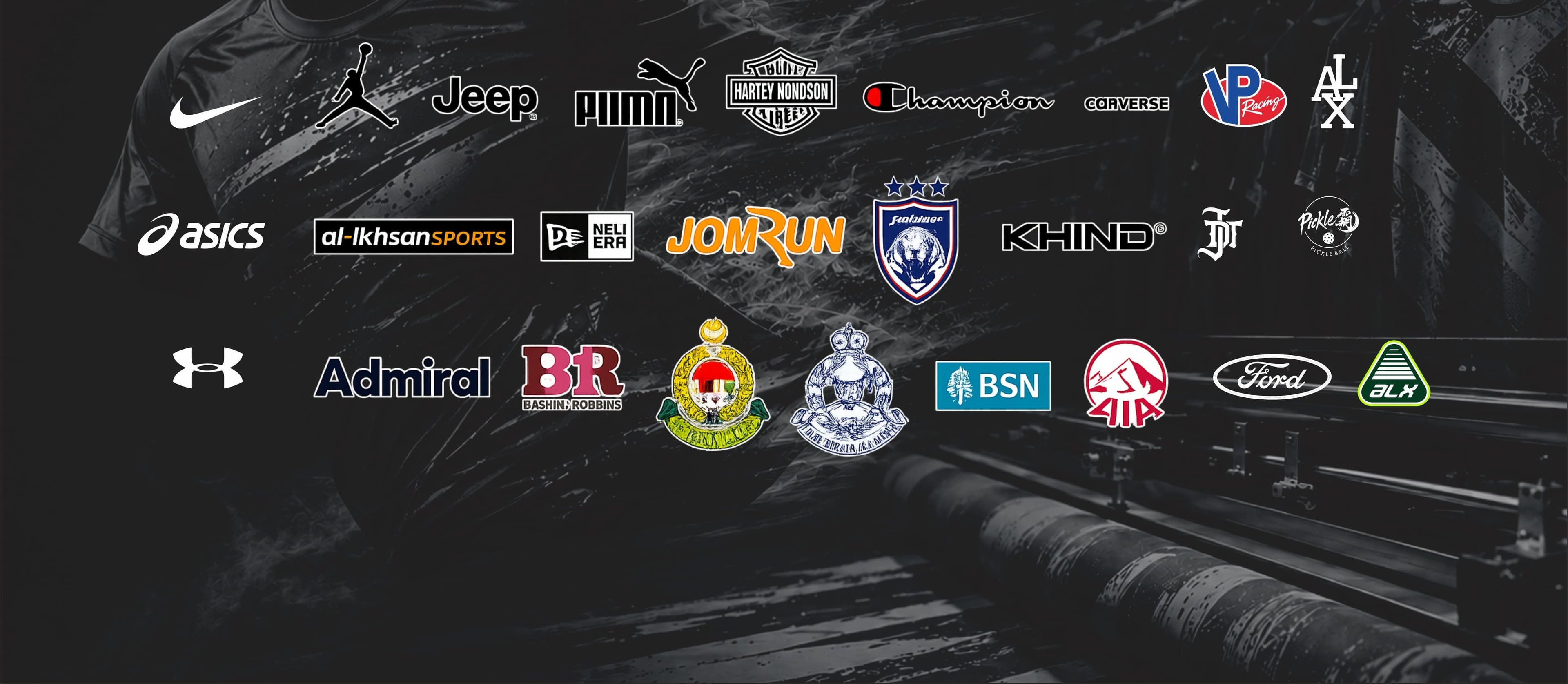 Logos of brands the manufacturing group has produced for