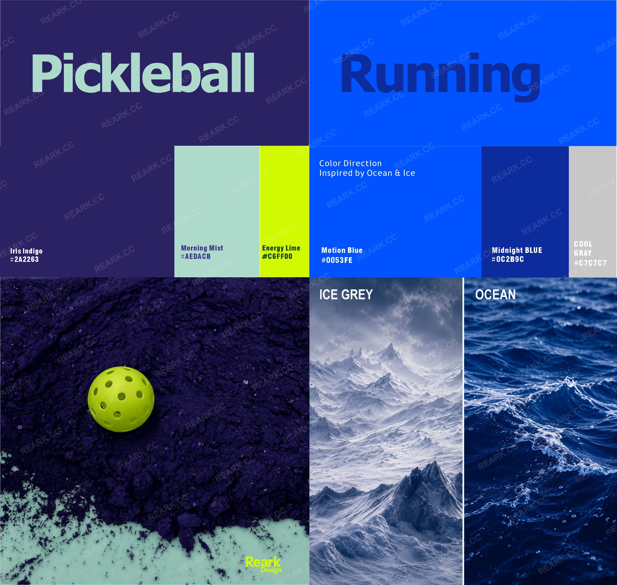Reark brand strategy color direction moodboard cover